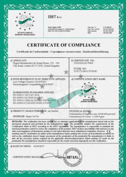 Hygea Air Pro Ce Certificate