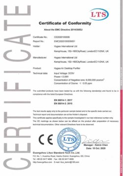 Hygea Air Desktop CE certificate